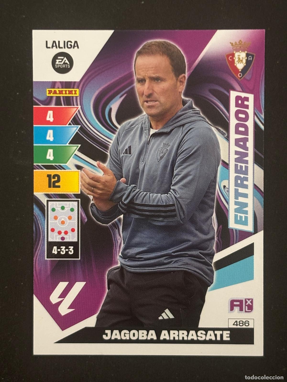Fu&szlig;ball-Sticker: 486 JAGOBA ARRASATE OSASUNA ENTRENADOR ADRENALYN PLUS 2&ordf; EDICI&Oacute;N ADRENALYN XL LALIGA 23-24