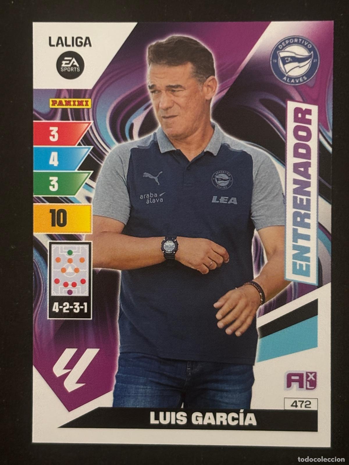 Fu&szlig;ball-Sticker: 472 LUIS GARC&Iacute;A ALAVES ENTRENADOR ADRENALYN PLUS 2&ordf; EDICI&Oacute;N ADRENALYN XL LALIGA 23-24