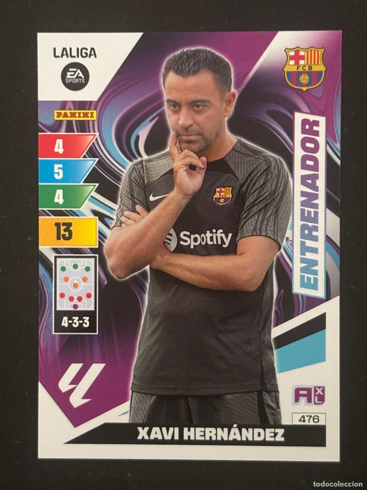 Fu&szlig;ball-Sticker: 476 XAVI HERN&Aacute;NDEZ BARCELONA ENTRENADOR ADRENALYN PLUS 2&ordf; EDICI&Oacute;N ADRENALYN LALIGA 23-24