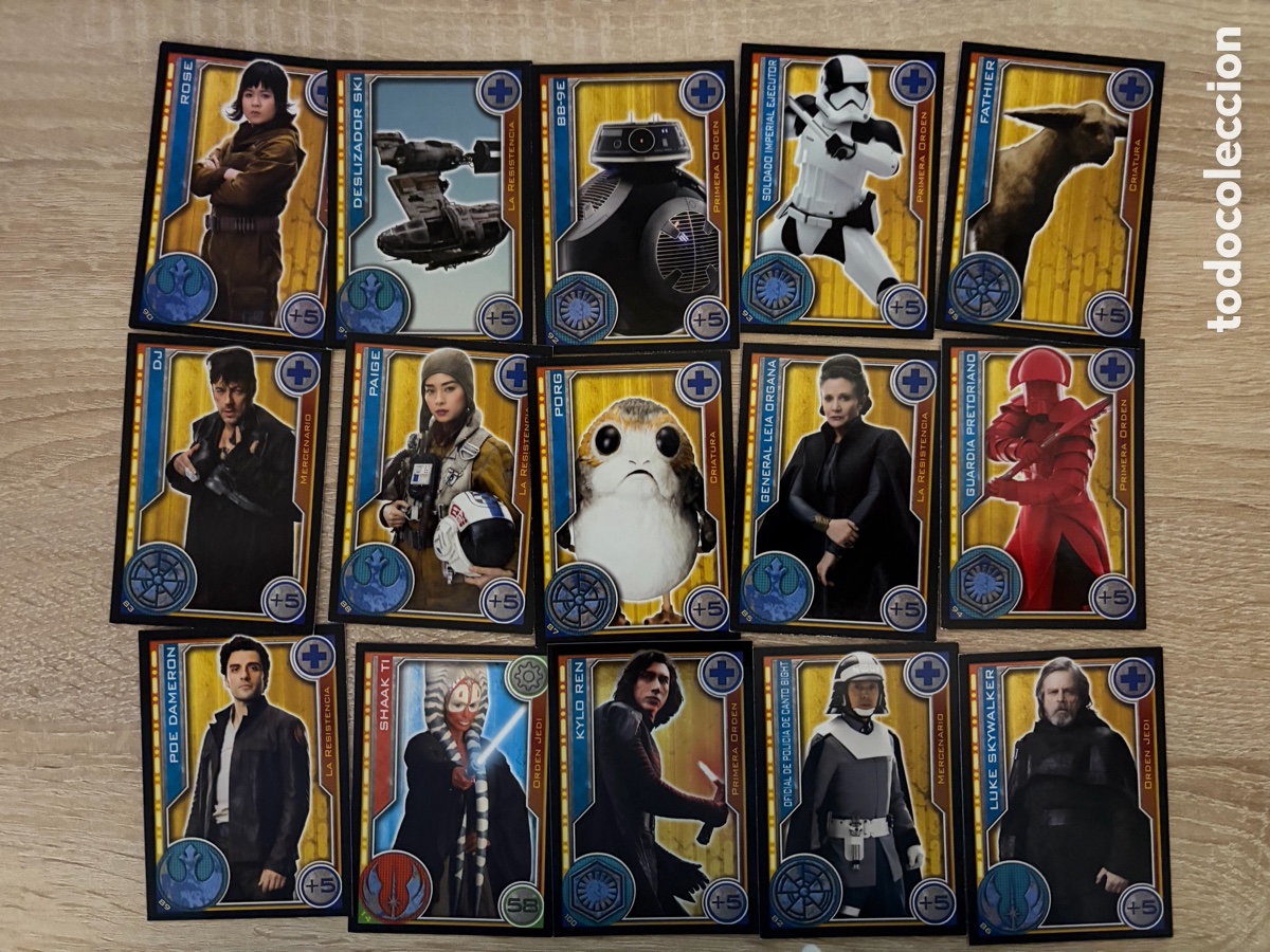 Cromos de f&uacute;tbol: LOTE STAR WARS GUERRA GALAXIAS TOPPS CARREFOUR EL CAMINO DE LOS JEDI 2017 17