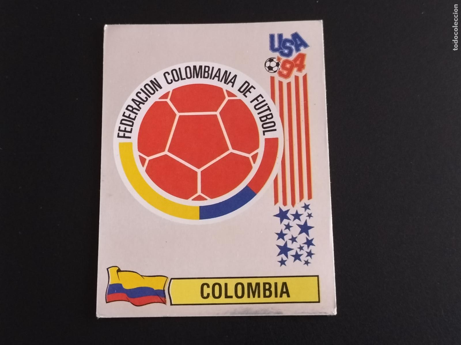 Cromos de f&uacute;tbol: 58 ESCUDO LOGO COLOMBIA CROMOS ALBUM WORLD CUP MUNDIAL FUTBOL USA 94 U.S.A. 1994