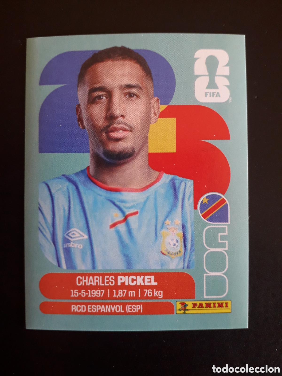 Cromos de f&uacute;tbol: PICKEL CONGO COD 8 MUNDIAL F&Uacute;TBOL 2026 FIFA WORLD CUP PANINI SIN PEGAR PEDIDO M&Iacute;NIMO 3&euro;.