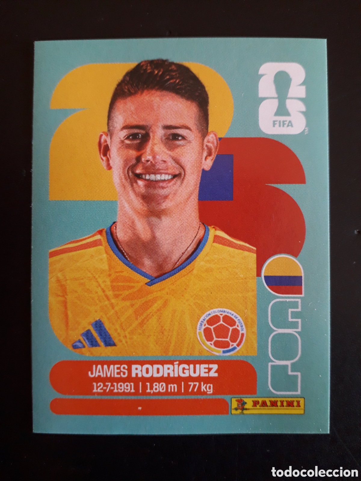 Cromos de f&uacute;tbol: JAMES RODR&Iacute;GUEZ COLOMBIA COL 14 MUNDIAL F&Uacute;TBOL 2026 FIFA WORLD CUP PANINI SIN PEGAR PEDIDO M&Iacute;NIMO 3&euro;