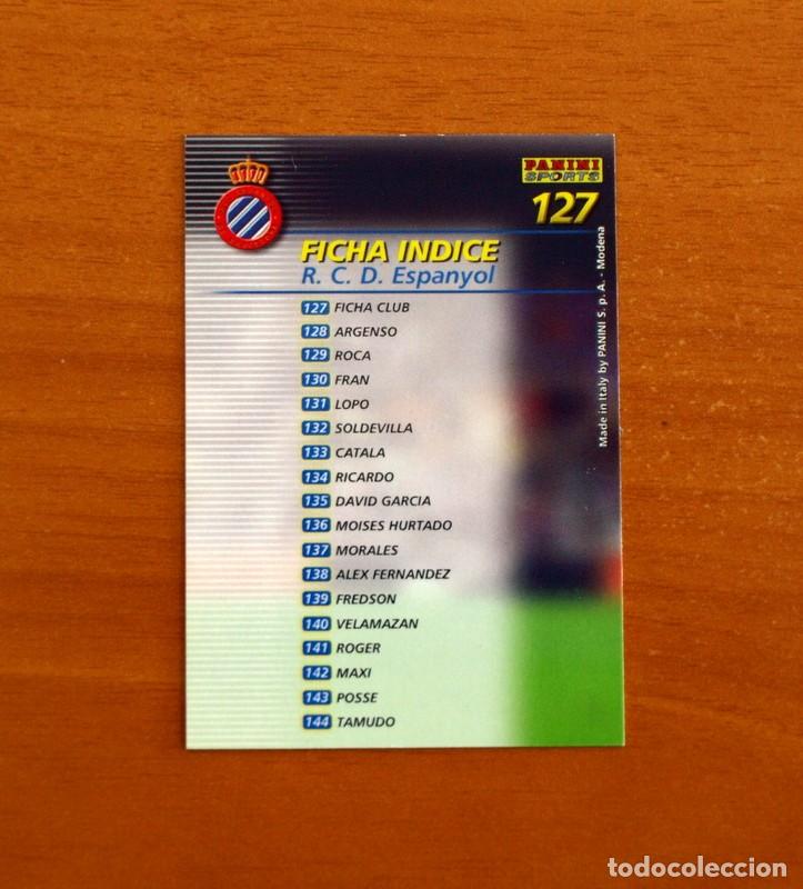 Cromos de Futebol: R.C.D. Espa&ntilde;ol-Espanyol -N&ordm; 127 Ficha &iacute;ndice -Mega Fichas Liga 2002-2003-02-03 -Megafichas Panini