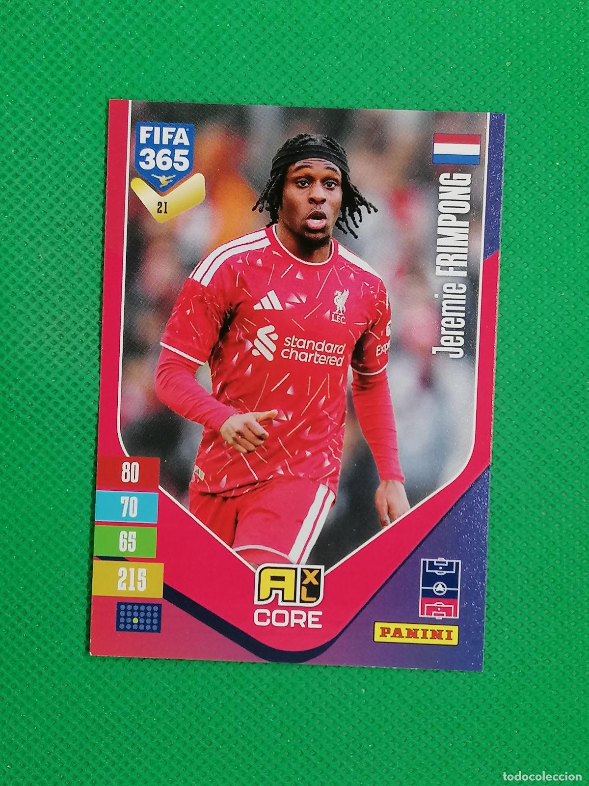 Cromos de f&uacute;tbol: 21 JEREMIE FRIMPONG LIVERPOOL CORE ⚽ PANINI ADRENALYN XL FIFA 365 26 27 2026 2027 ⚽