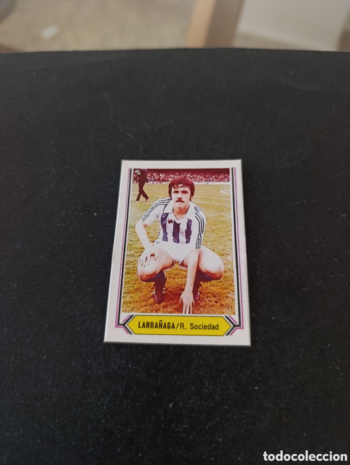 Cromos de f&uacute;tbol: Cromo Larra&ntilde;aga Real Sociedad Liga Este 80 81, ampliaci&oacute;n de la colecci&oacute;n.