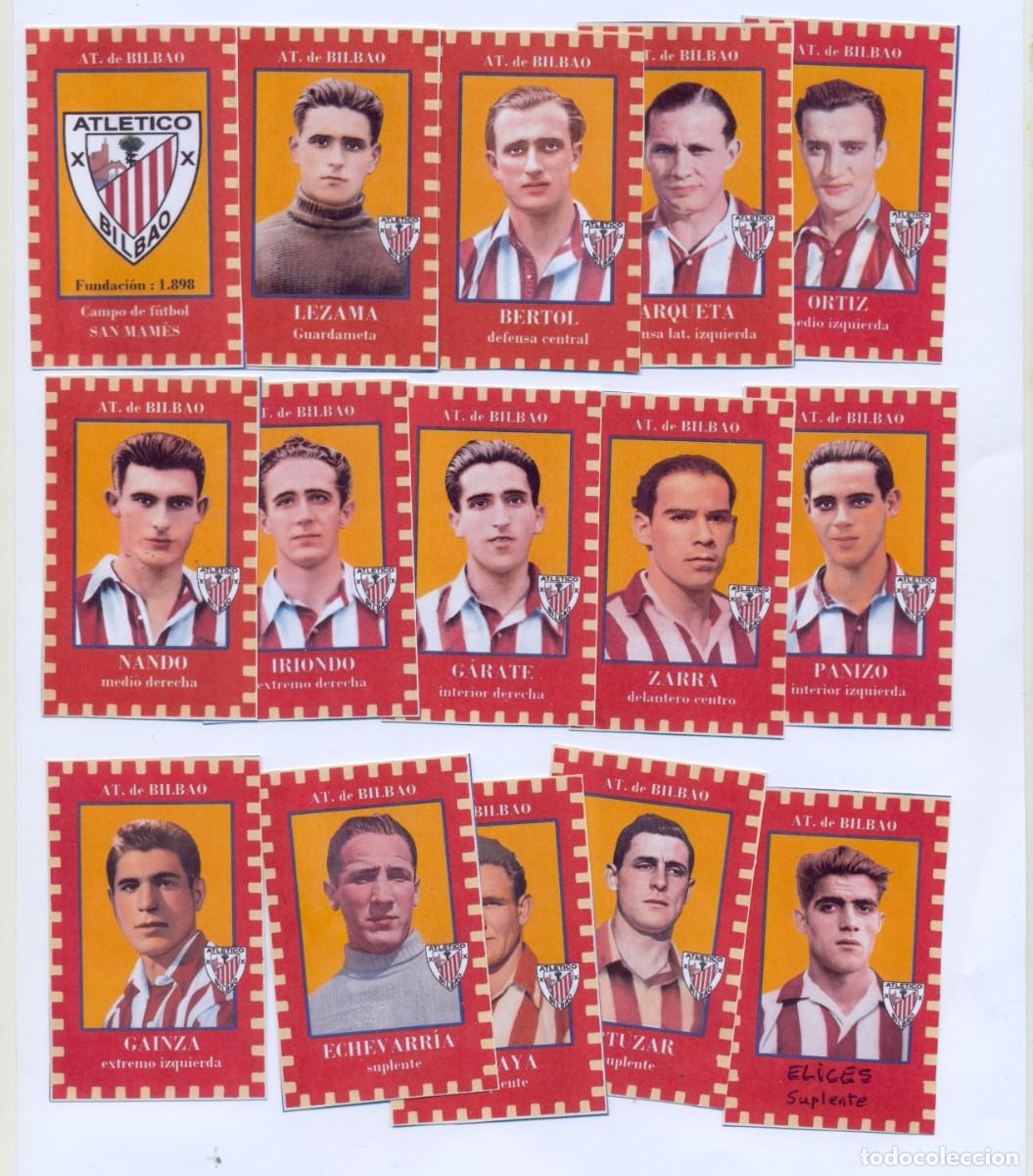 Football Stickers: EQUIPO COMPLETO DEL ATLETICO BILBAO, TEMPORADA 1942-43 FACSIMIL