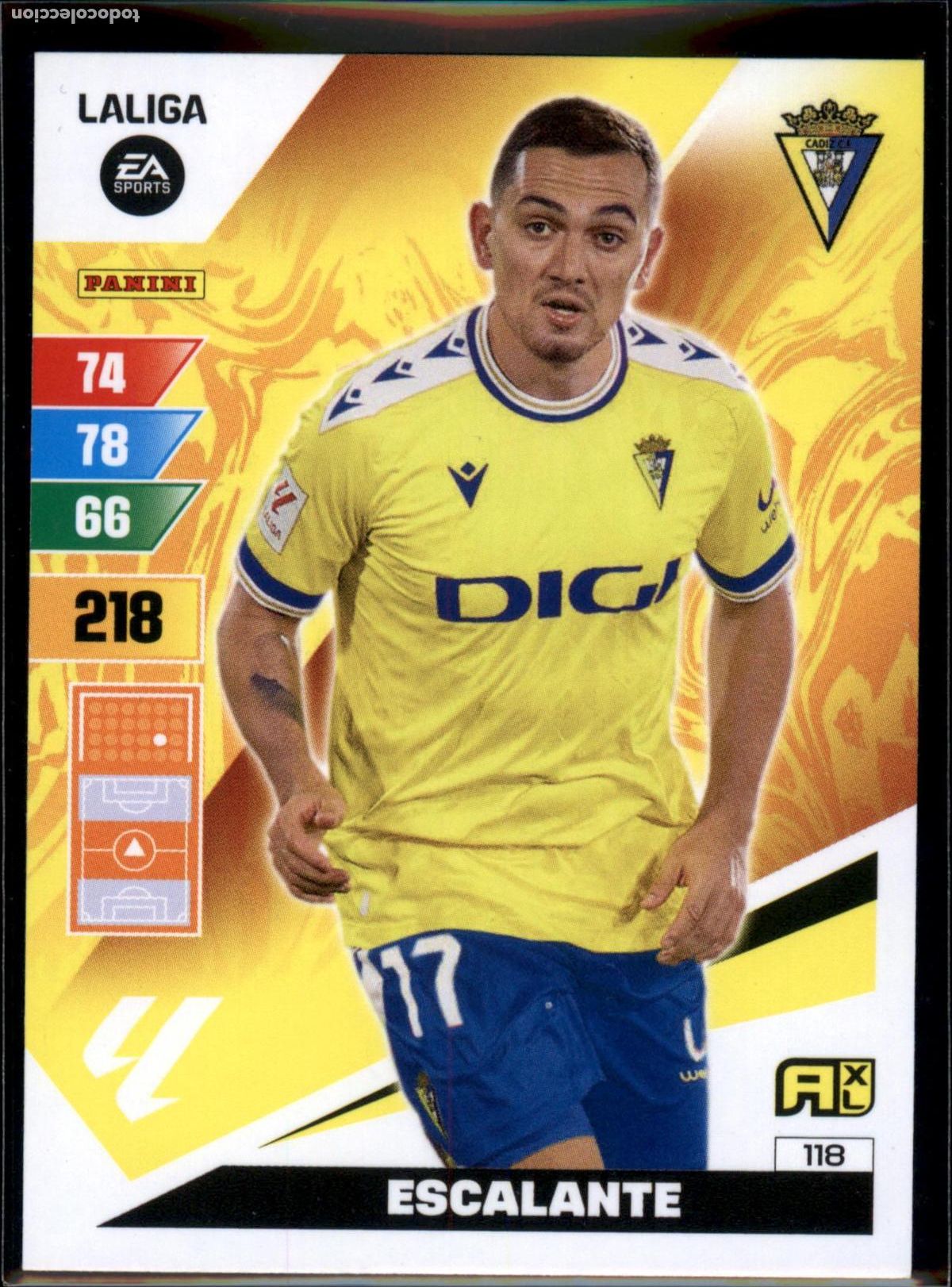 Cromos de Futebol: Escalante N&ordm; 118 C&aacute;diz CF LaLiga EA SportsAdrenalyn XL 2023 2024 Panini 23 24