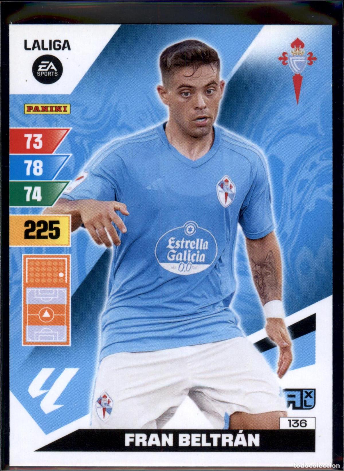 Cromos de Futebol: Fran Beltr&aacute;n N&ordm; 136 RC Celta LaLiga EA SportsAdrenalyn XL 2023 2024 Panini 23 24