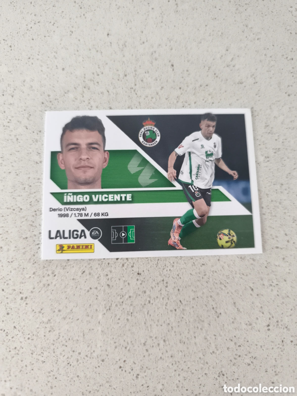 Cromos de Futebol: CROMO N&Uacute;MERO 18 I&Ntilde;IGO VICENTE RACING DE SANTANDER. LIGA ESTE 26/27. PANINI.