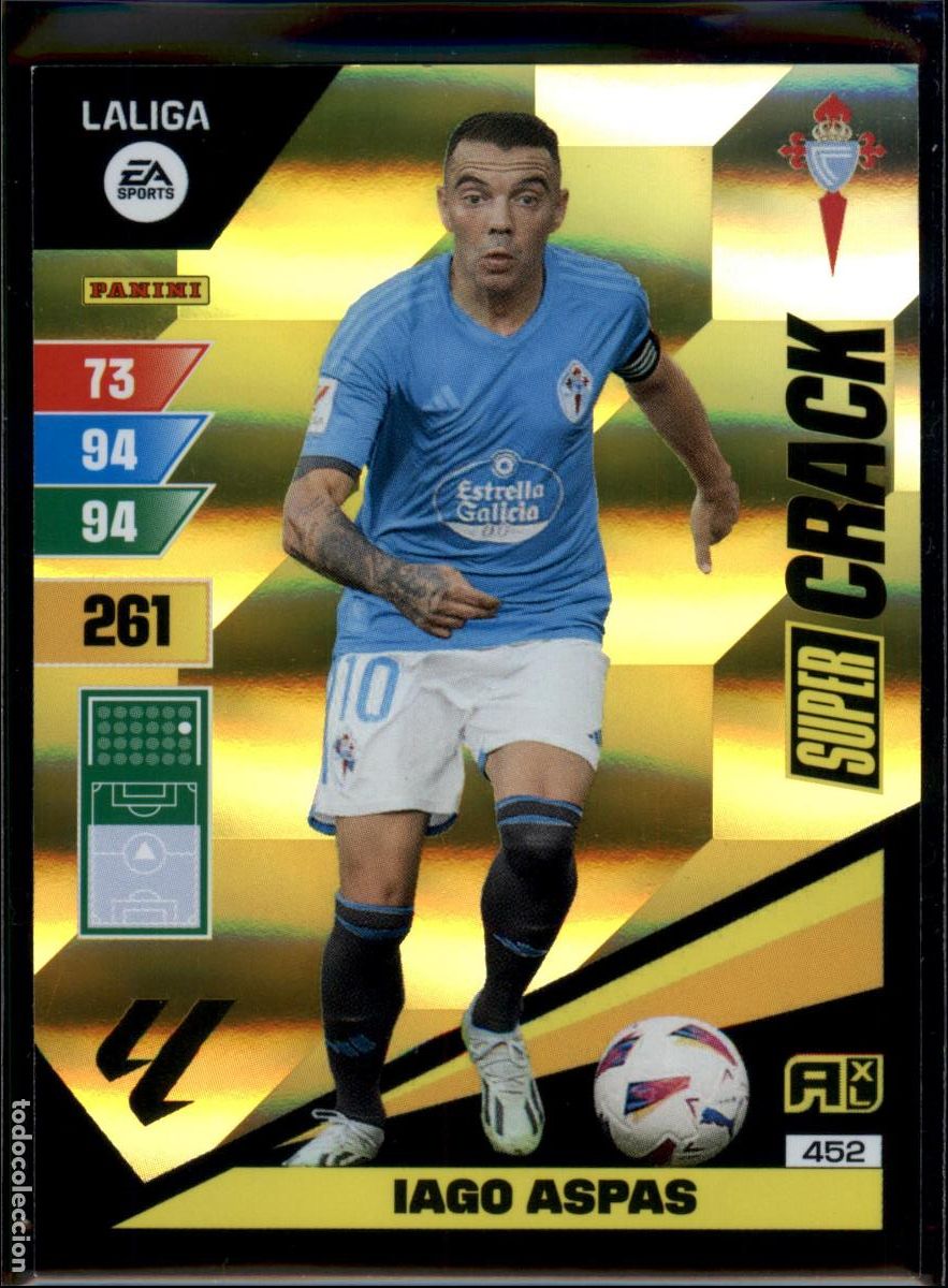 Cromos de Futebol: Iago Aspas Super Crack N&ordm; 452 RC Celta LaLiga EA SportsAdrenalyn XL 2023 2024 Panini 23 24
