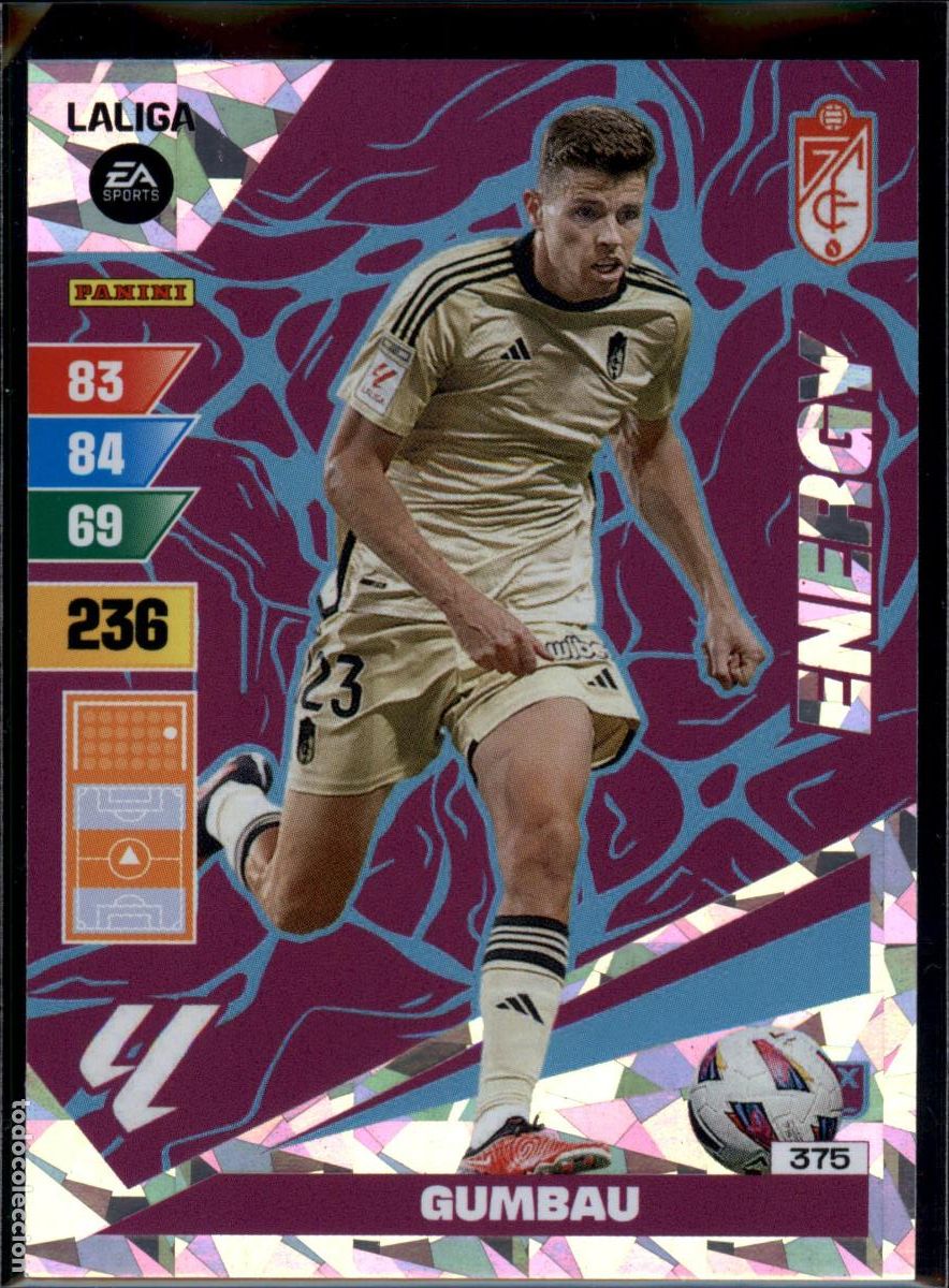 Cromos de f&uacute;tbol: Gumbau Energy N&ordm; 375 Granada CF LaLiga EA SportsAdrenalyn XL 2023 2024 Panini 23 24