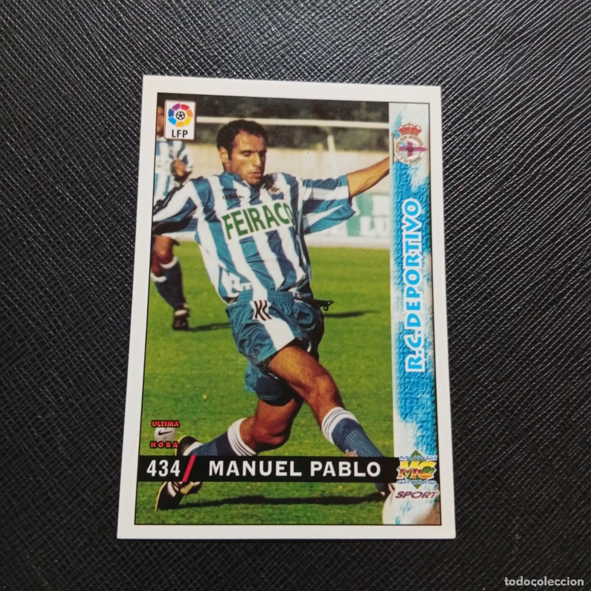 Football Stickers: 434 MANUEL PABLO DEPORTIVO MUNDICROMO 1998 1999 CROMO FUTBOL 98 99 - A211 PG1 ULTIMA HORA