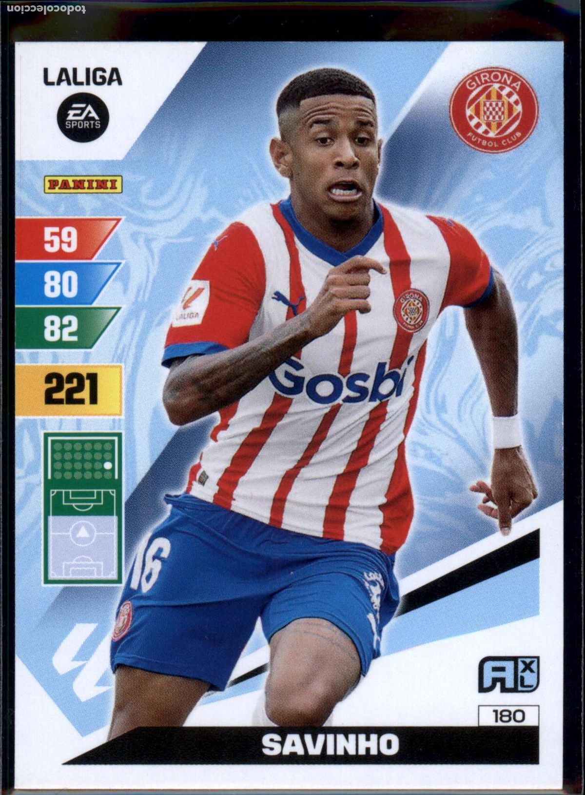 Cartes &agrave; collectionner de Football: Savinho N&ordm; 180 Girona FC LaLiga EA SportsAdrenalyn XL 2023 2024 Panini 23 24