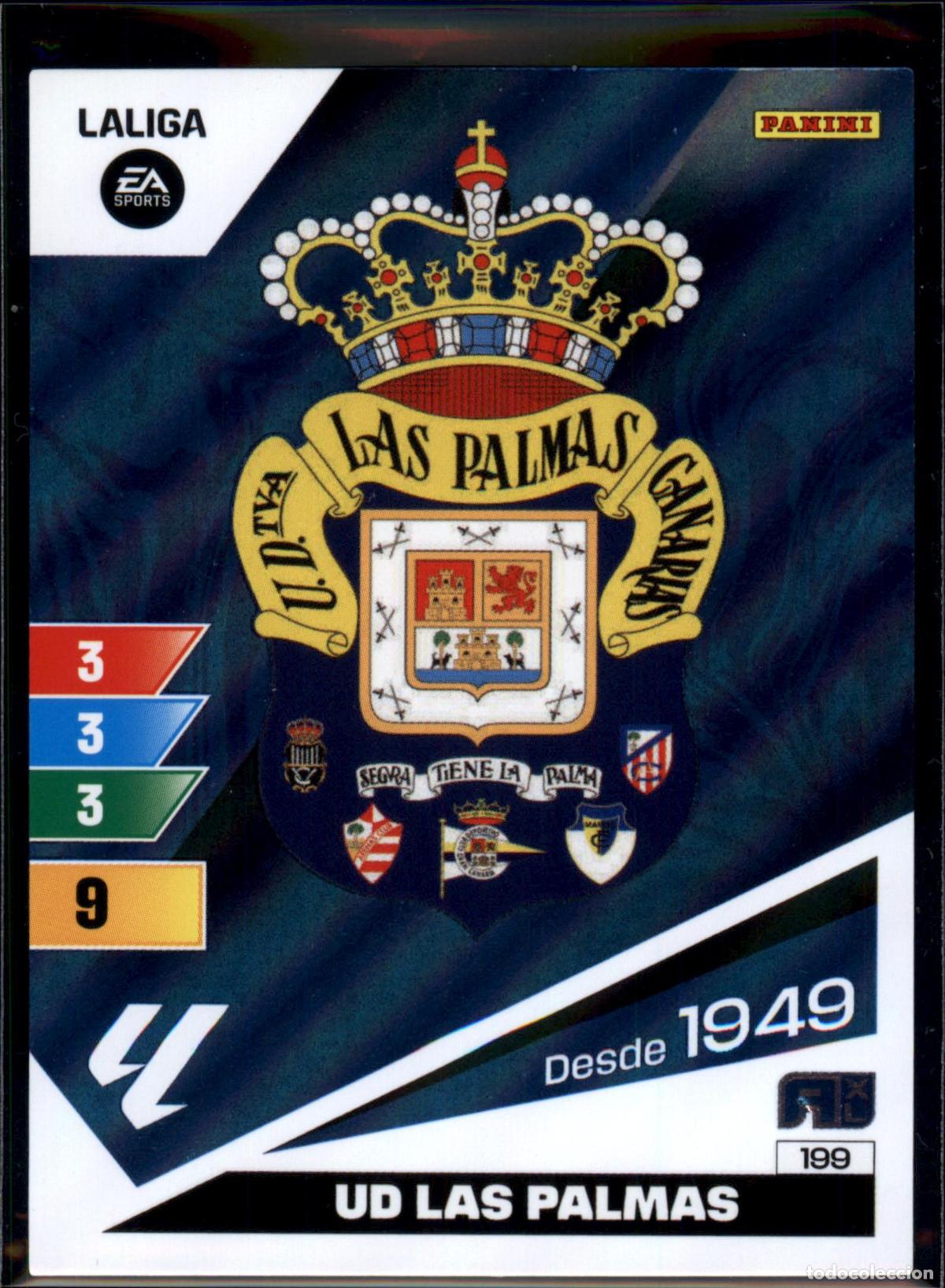 Cartes &agrave; collectionner de Football: Escudo UD Las Palmas N&ordm; 199 LaLiga EA SportsAdrenalyn XL 2023 2024 Panini 23 24