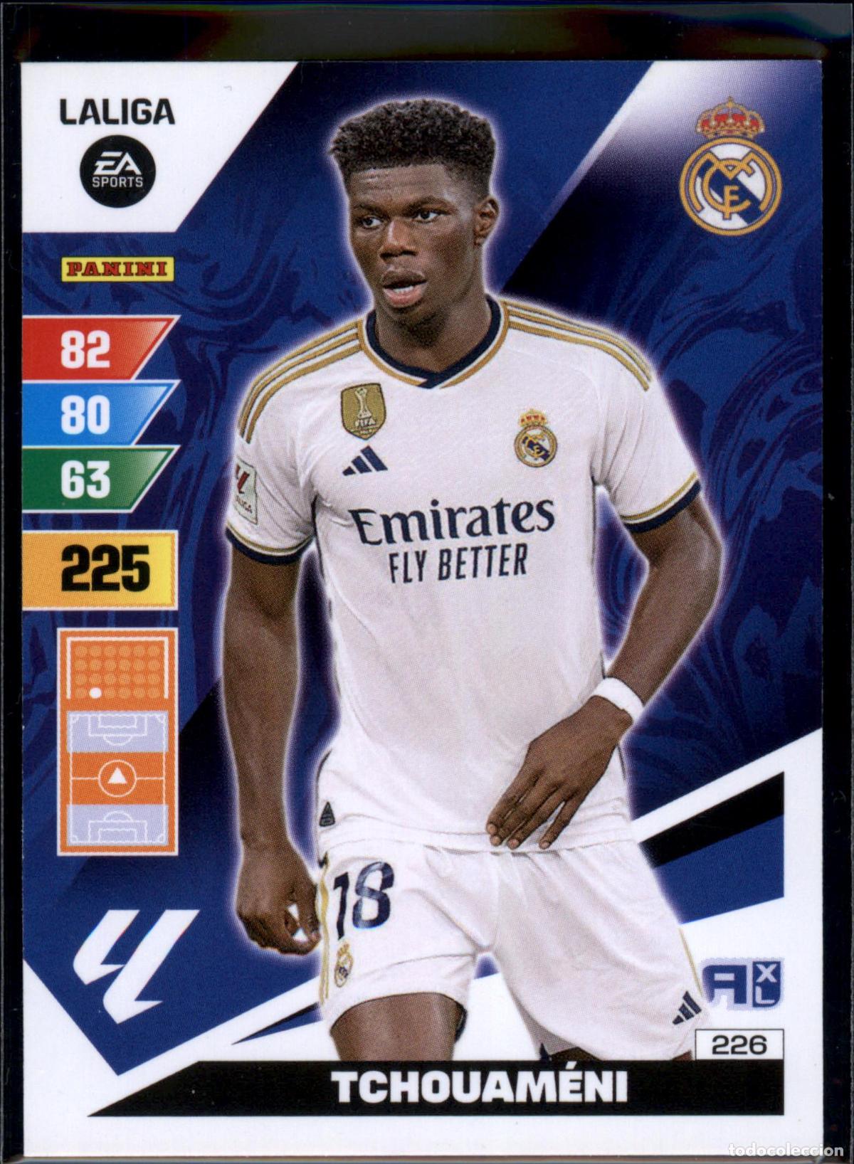 Cromos de f&uacute;tbol: Tchouam&eacute;ni N&ordm; 226 Real Madrid LaLiga EA SportsAdrenalyn XL 2023 2024 Panini 23 24
