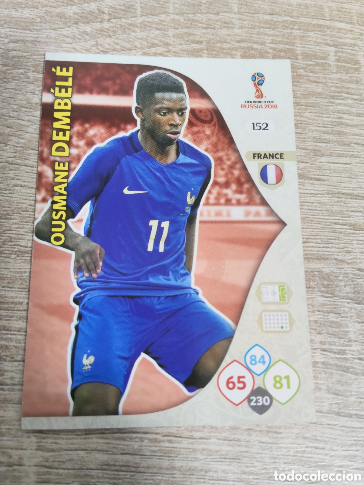 Cromos de f&uacute;tbol: Panini Adrenalyn mundial Rusia 2018 152 Ousmane Dembele Francia