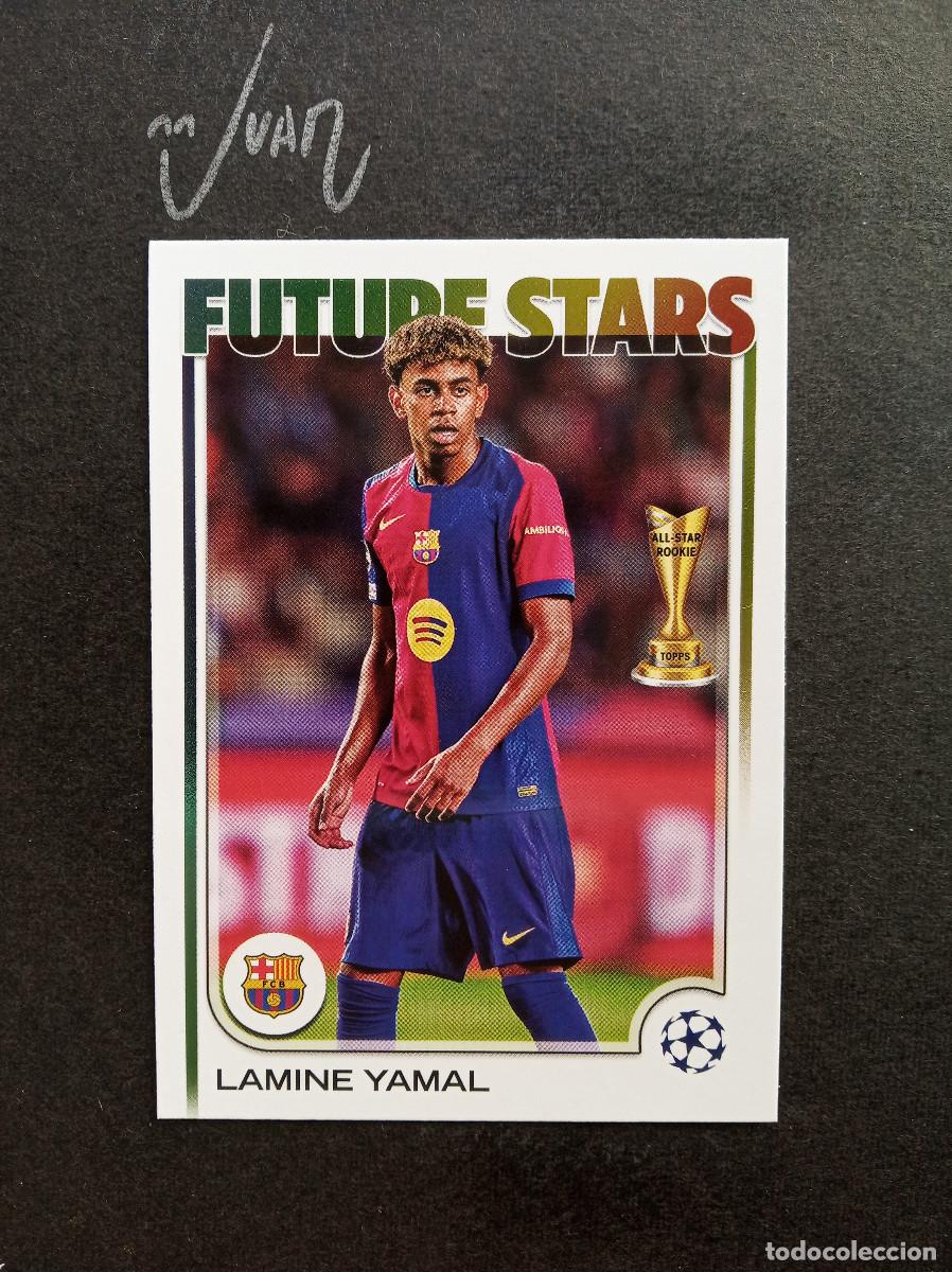Cromos de f&uacute;tbol: N&ordm; 27 FUTURE STARSLAMINE YAMAL BARCELONA ESPA&Ntilde;A ⚽ TOPPS &reg; FLAGSHIP UCC UEFA 2024 2025 24 25 NUEVO