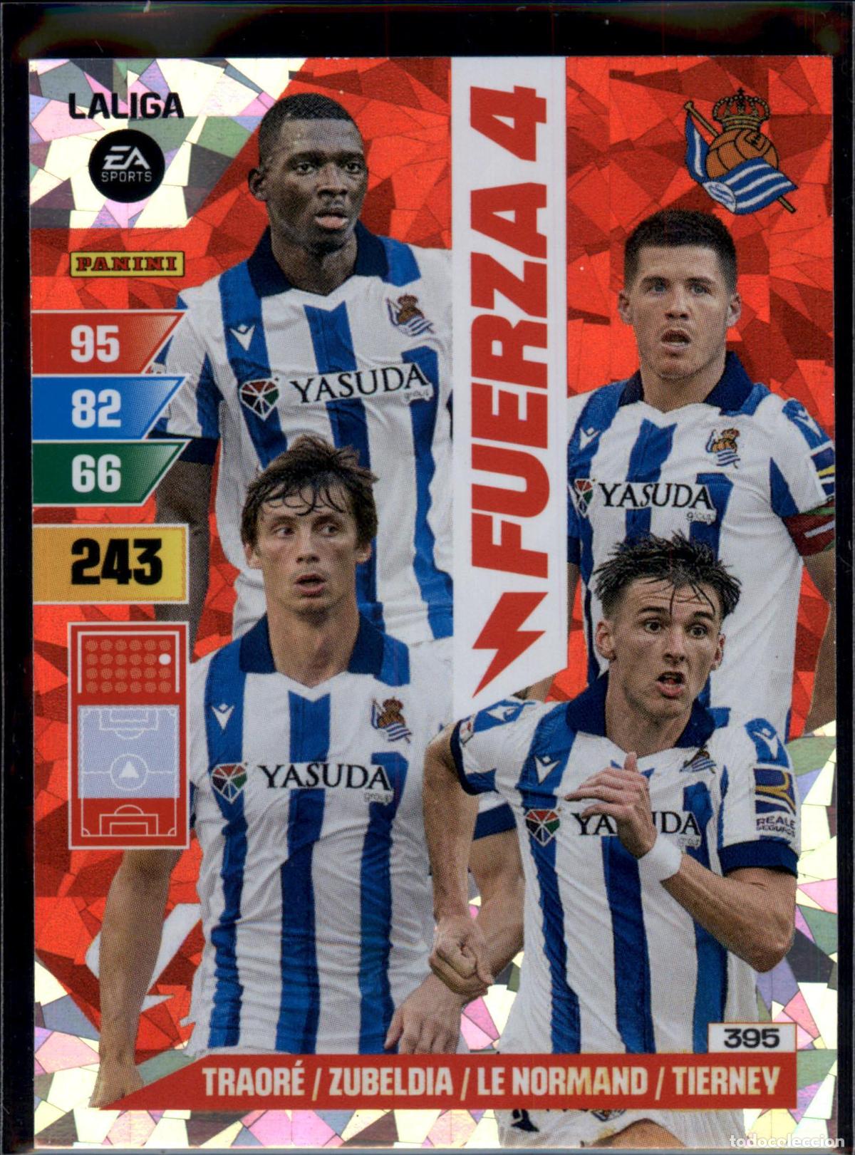 Cromos de f&uacute;tbol: Fuerza 4 N&ordm; 395 Real Sociedad LaLiga EA SportsAdrenalyn XL 2023 2024 Panini 23 24