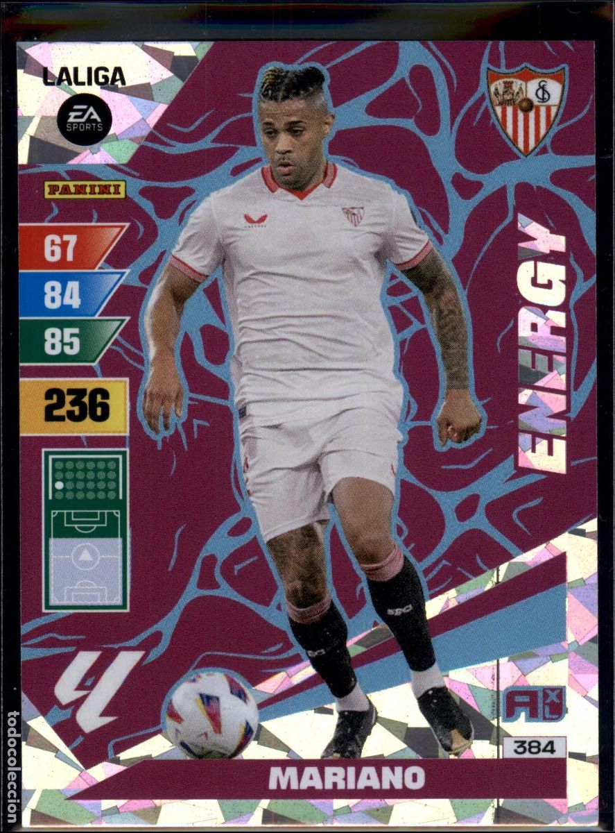 Cromos de f&uacute;tbol: Mariano Energy N&ordm; 384 Sevilla FC LaLiga EA SportsAdrenalyn XL 2023 2024 Panini 23 24