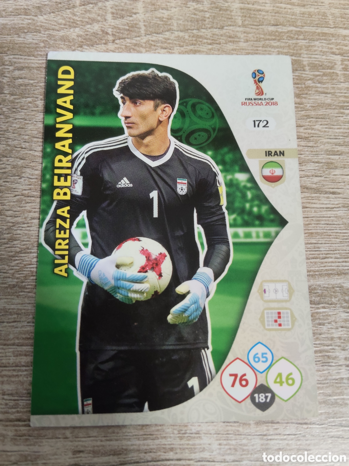 Cromos de f&uacute;tbol: Panini Adrenalyn mundial Rusia 2018 172 Alireza Beiranvand Ir&aacute;n