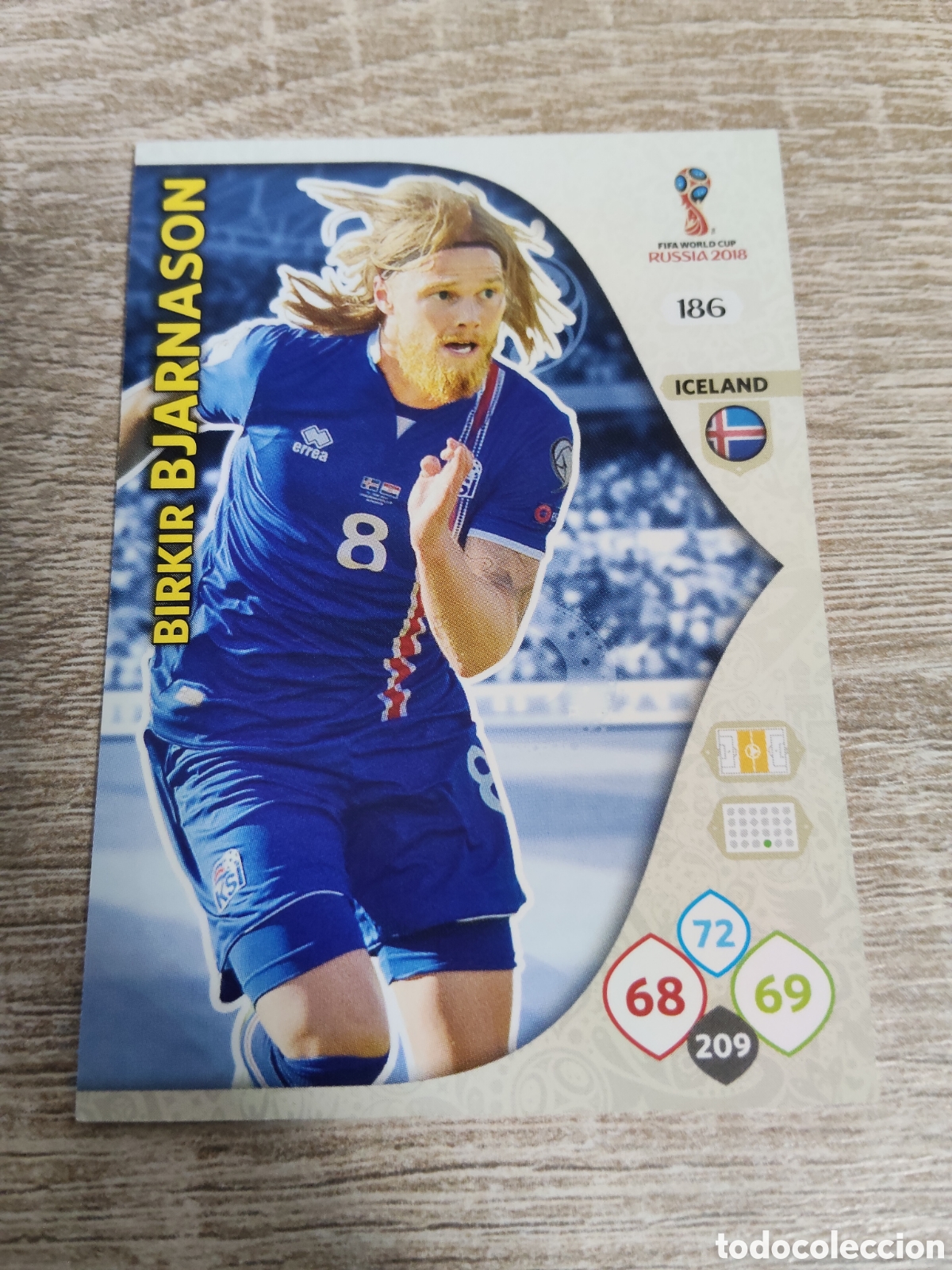 Cromos de f&uacute;tbol: Panini Adrenalyn mundial Rusia 2018 186 Birkir Bjarnason Islandia