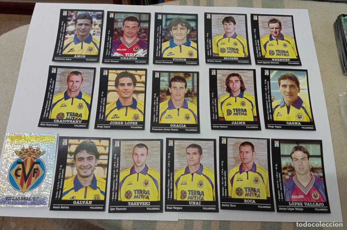 Fu&szlig;ball-Sticker: -PANINI LIGA 2000-2001 : LOTE DE 16 CROMOS DIFERENTES DEL VILLARREAL