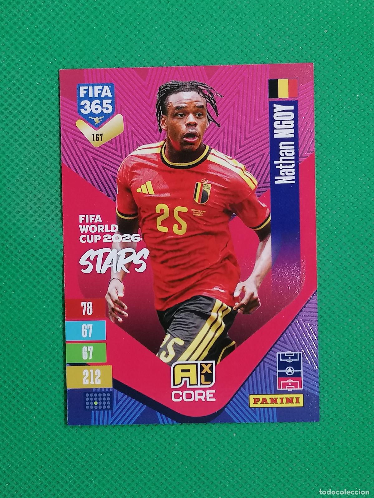 Cromos de f&uacute;tbol: 167 NATHAN NGOY BELGICA CORE STARS ⚽ PANINI ADRENALYN XL FIFA 365 26 27 2026 2027 ⚽