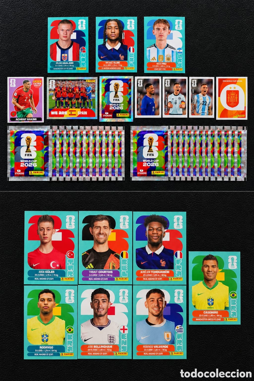 Cromos de f&uacute;tbol: CHOLLAZO!! Mundial 2026, 18 sobres pesados, 270 cromos...