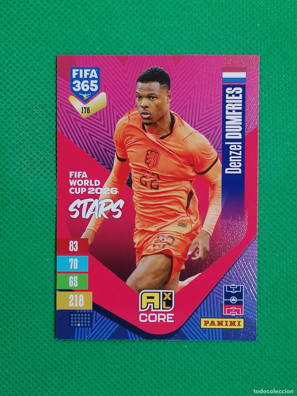 Cromos de f&uacute;tbol: 178 DENZEL DUMFRIES HOLANDA CORE STARS ⚽ PANINI ADRENALYN XL FIFA 365 26 27 2026 2027 ⚽