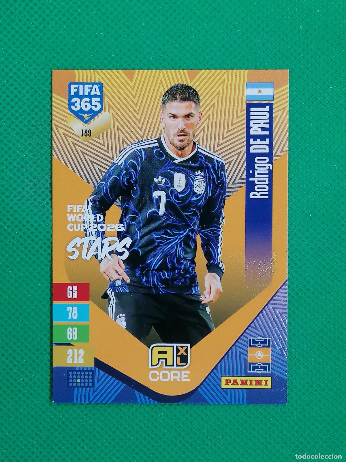 Cromos de f&uacute;tbol: 189 RODRIGO DE PAUL ARGENTINA CORE STARS ⚽ PANINI ADRENALYN XL FIFA 365 26 27 2026 2027 ⚽