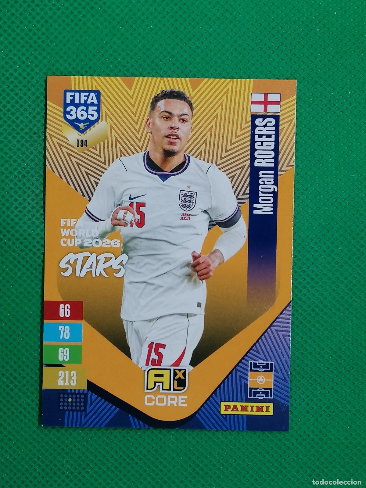 Cromos de f&uacute;tbol: 194 MORGAN ROGERS INGLATERRA CORE STARS ⚽ PANINI ADRENALYN XL FIFA 365 26 27 2026 2027 ⚽