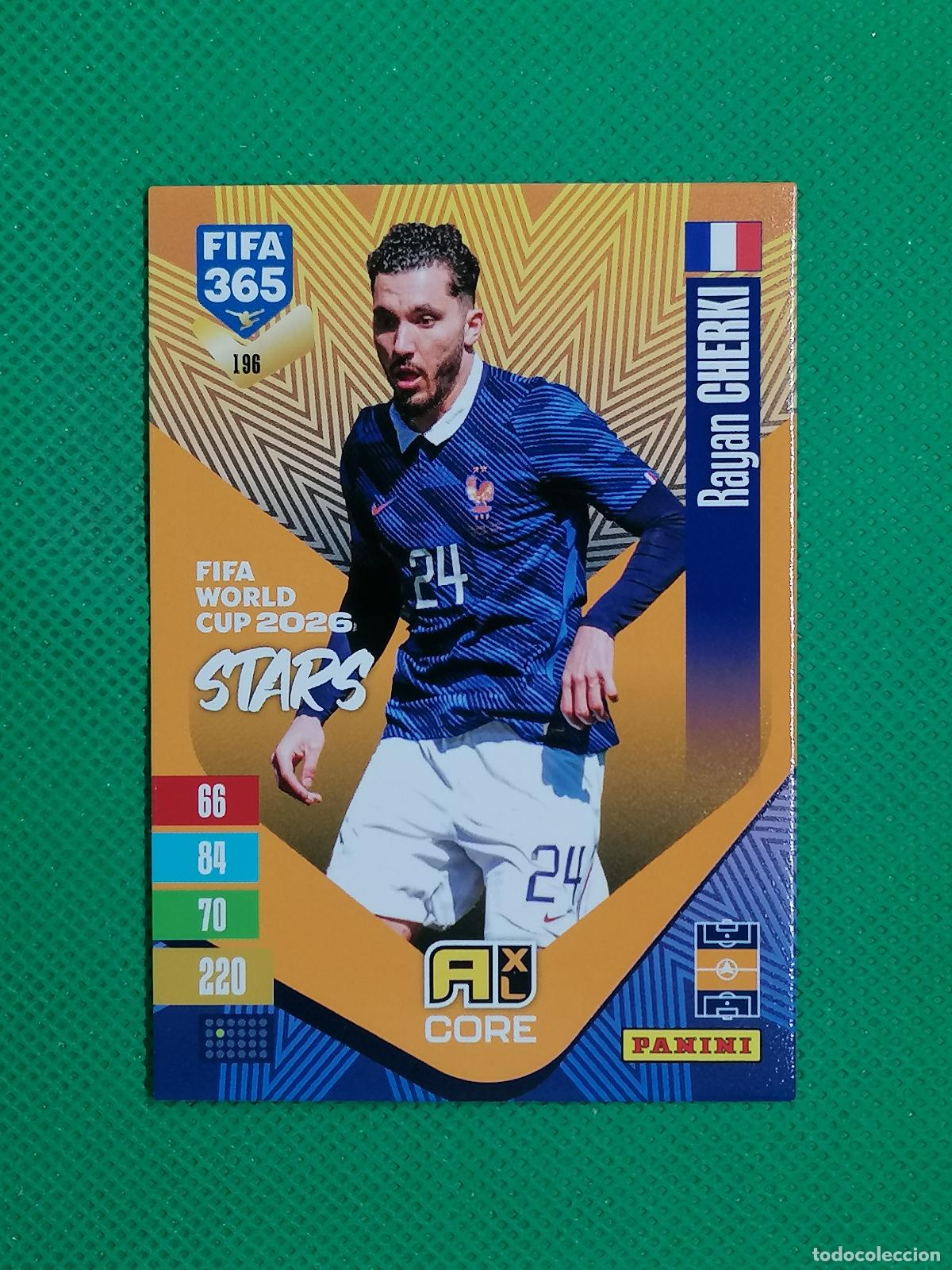 Cromos de f&uacute;tbol: 196 RAYAN CHERKI FRANCIA CORE STARS ⚽ PANINI ADRENALYN XL FIFA 365 26 27 2026 2027 ⚽