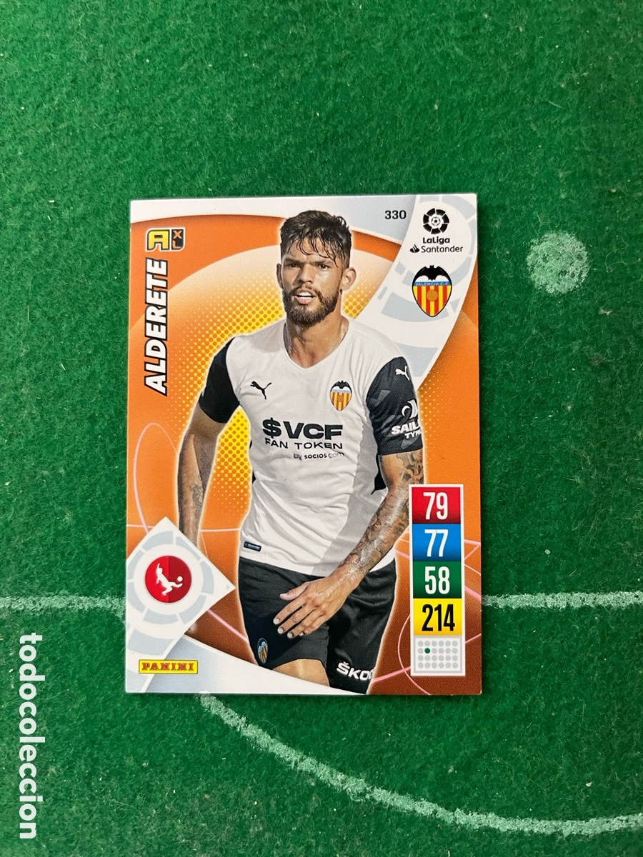 Cromos de f&uacute;tbol: 330 ALDERETE VALENCIA ADRENALYN 2021 2022 PANINI