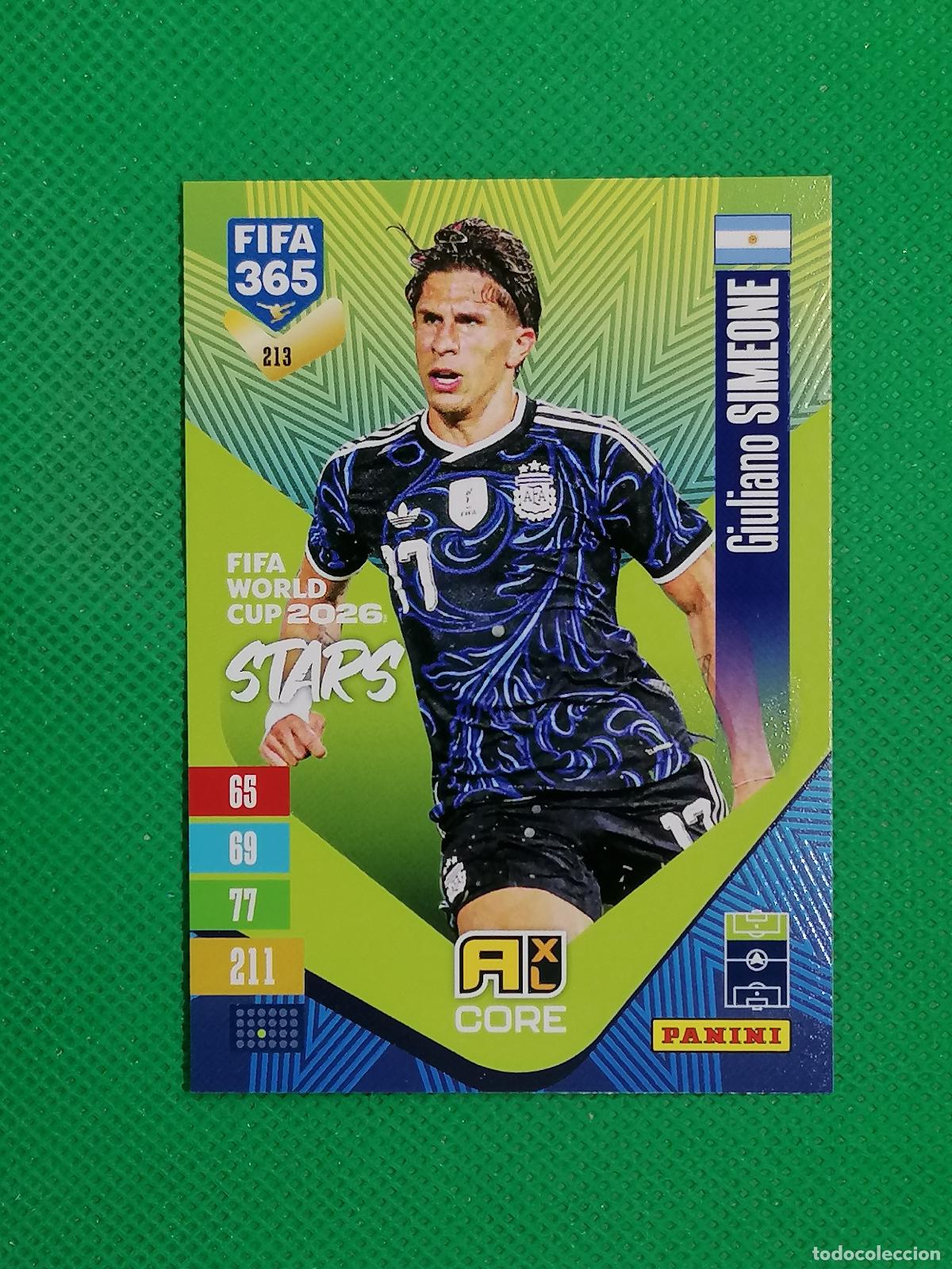 Cromos de f&uacute;tbol: 213 GIULIANO SIMEONE ARGENTINA CORE STARS ⚽ PANINI ADRENALYN XL FIFA 365 26 27 2026 2027 ⚽