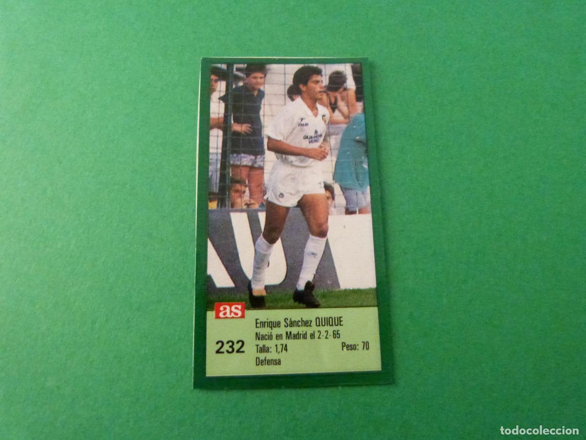 Cromos de f&uacute;tbol: CROMO FUTBOL QUIQUE VALENCIA C.F. RECORTADO N&ordm; 232 ASES DE LA LIGA 1988-1989/88-89 DIARIO AS
