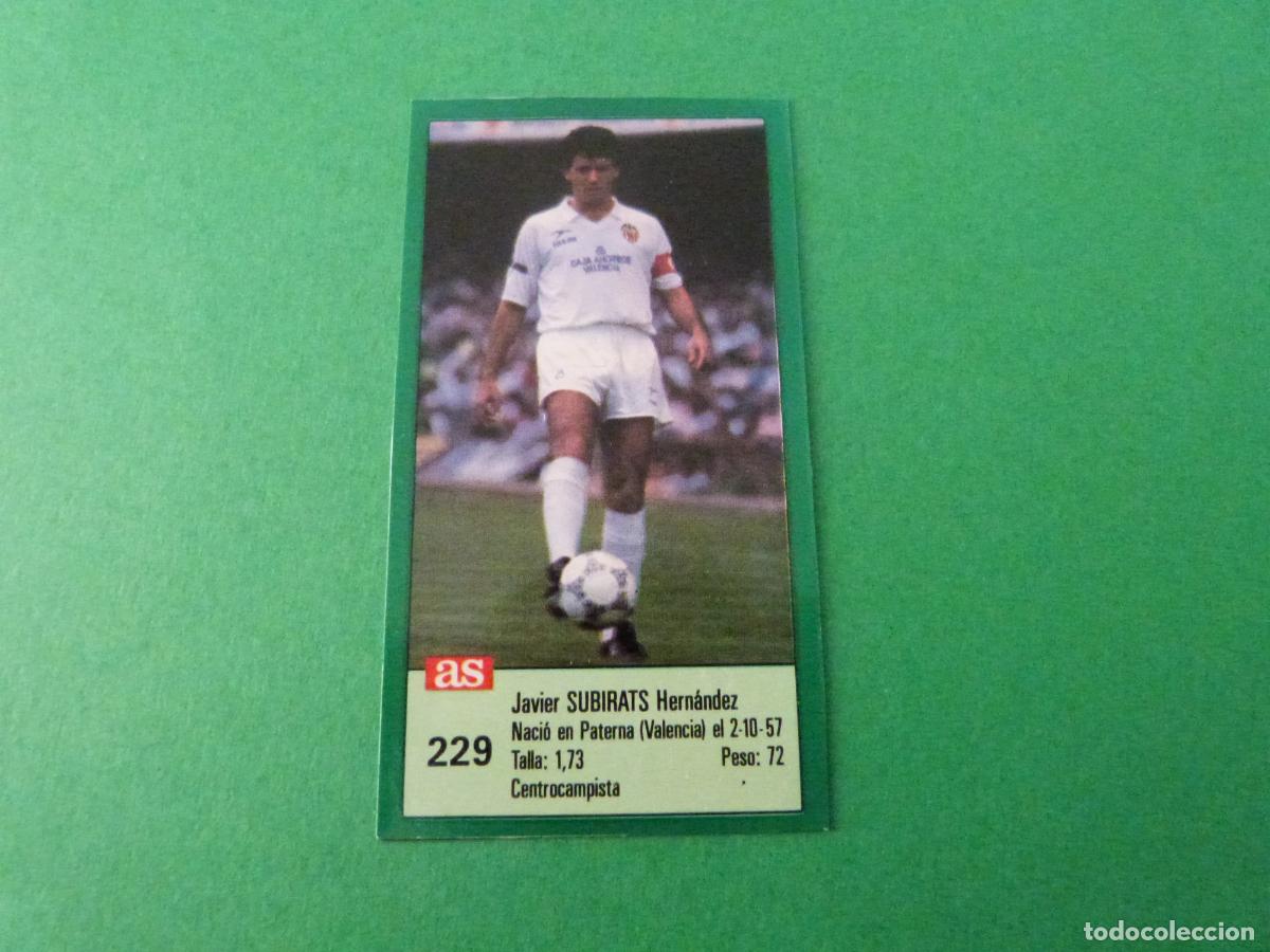 Cromos de f&uacute;tbol: CROMO FUTBOL SUBIRATS VALENCIA C.F. RECORTADO N&ordm; 229 ASES DE LA LIGA 1988-1989/88-89 DIARIO AS