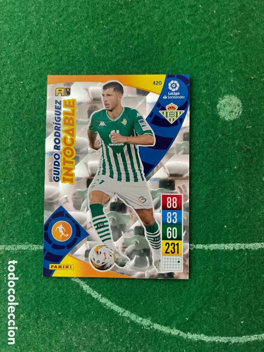 Cromos de f&uacute;tbol: 420 GUIDO RODR&Iacute;GUEZ REAL BETIS ADRENALYN 2021 2022 PANINI INTOCABLE