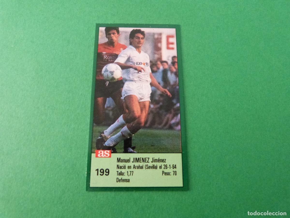 Cromos de f&uacute;tbol: CROMO FUTBOL JIMENEZ SEVILLA F.C. RECORTADO N&ordm; 199 ASES DE LA LIGA 1988-1989/88-89 DIARIO AS