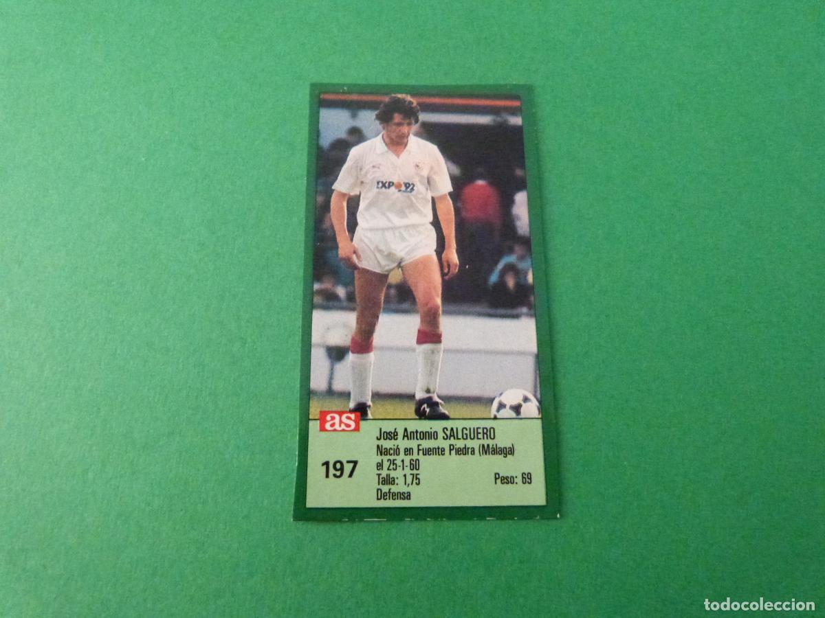 Cromos de f&uacute;tbol: CROMO FUTBOL SALGUERO SEVILLA F.C. RECORTADO N&ordm; 197 ASES DE LA LIGA 1988-1989/88-89 DIARIO AS