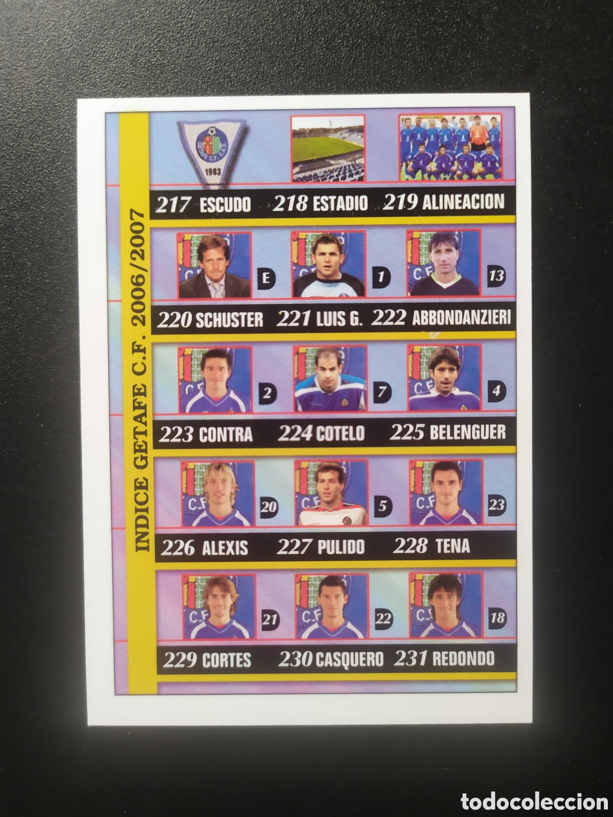 Cromos de f&uacute;tbol: Mundicromo fichas Liga 2006 2007 06 07 indice n&deg; 240 Getafe
