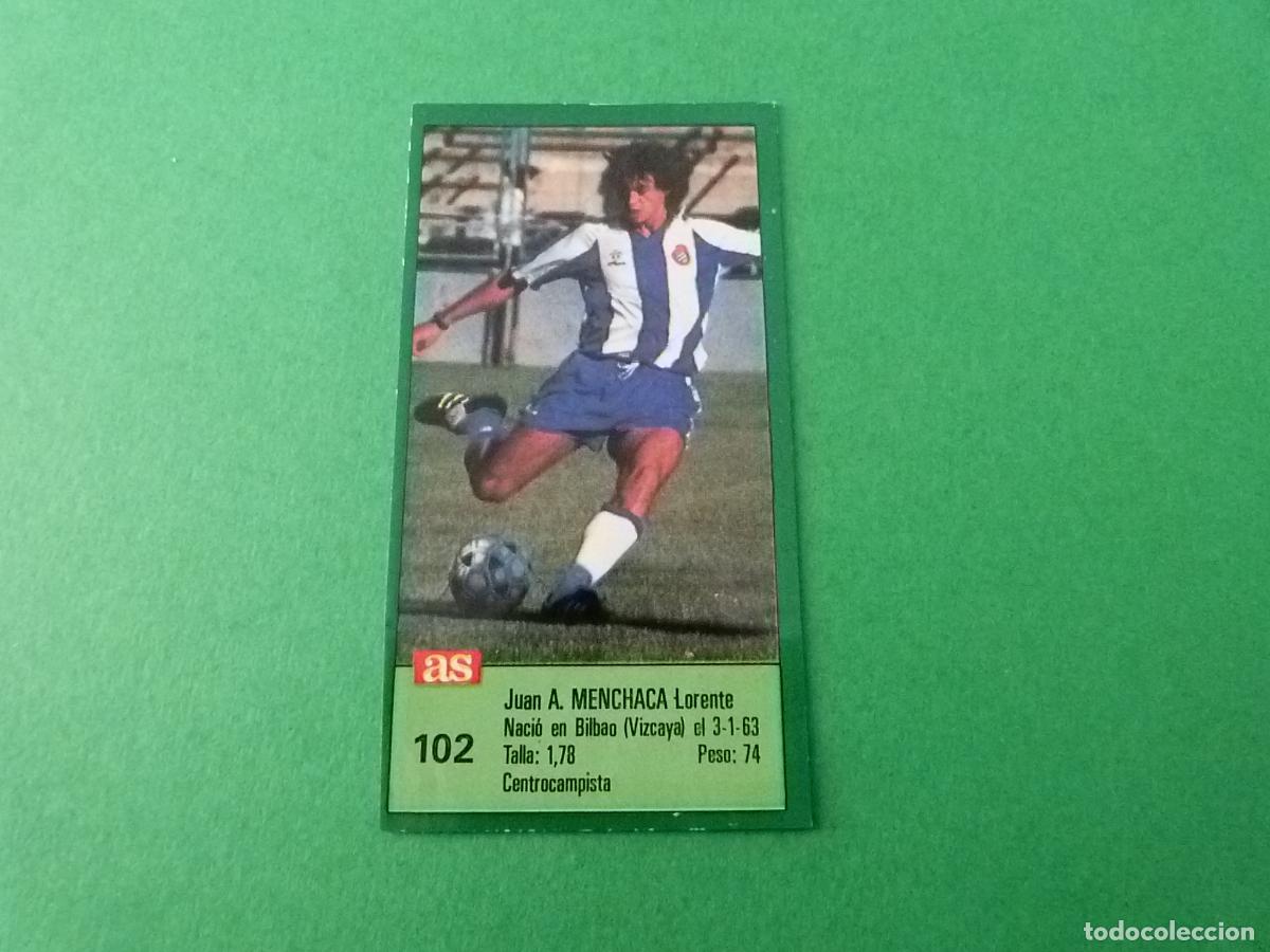 Cromos de f&uacute;tbol: CROMO FUTBOL MENCHACA R.C.D.ESPA&Ntilde;OL RECORTADO N&ordm; 102 ASES DE LA LIGA 1988-1989/88-89 DIARIO AS