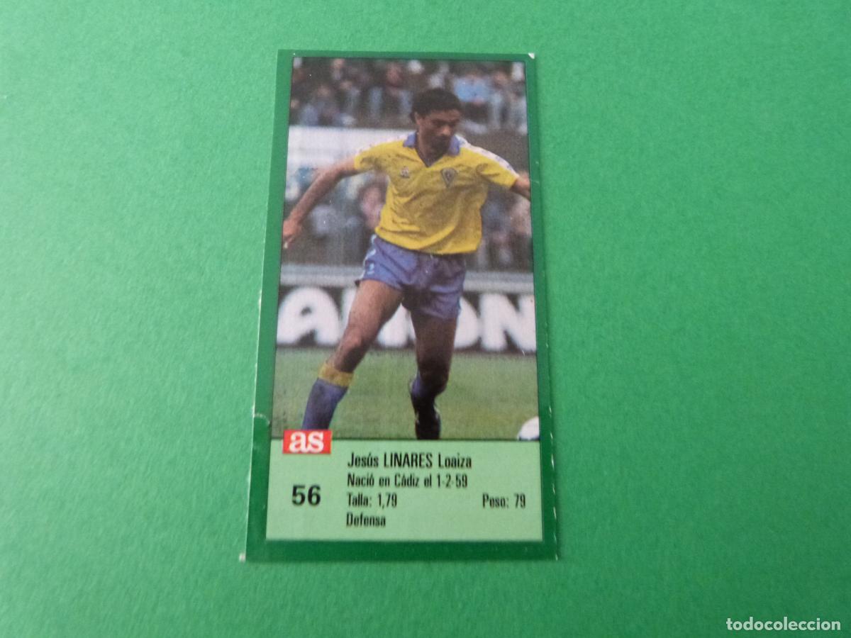 Cromos de f&uacute;tbol: CROMO FUTBOL LINARES CADIZ C.F. RECORTADO N&ordm; 56 ASES DE LA LIGA 1988-1989/88-89 DIARIO AS