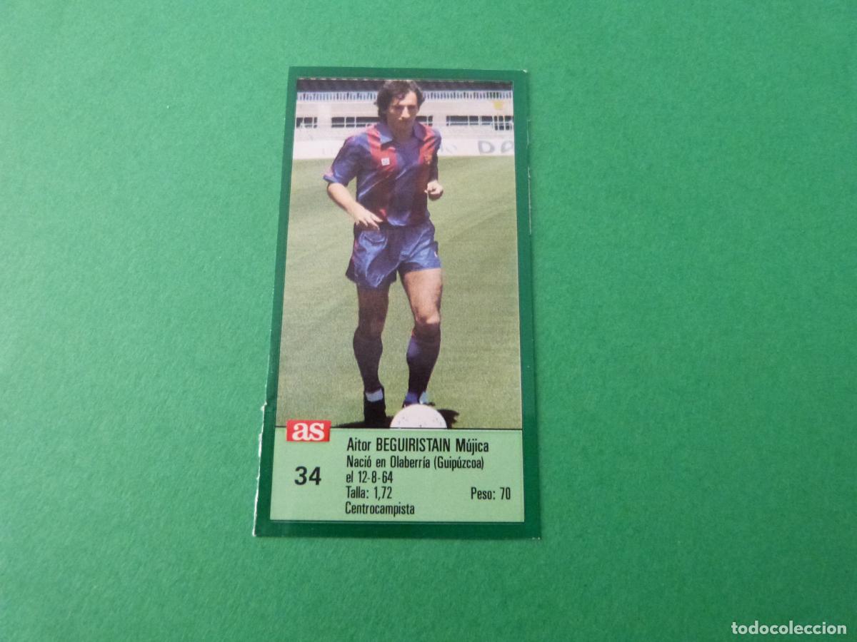 Cromos de f&uacute;tbol: CROMO FUTBOL BEGUIRISTAIN F.C.BARCELONA RECORTADO N&ordm; 34 ASES DE LA LIGA 1988-1989/88-89 DIARIO AS