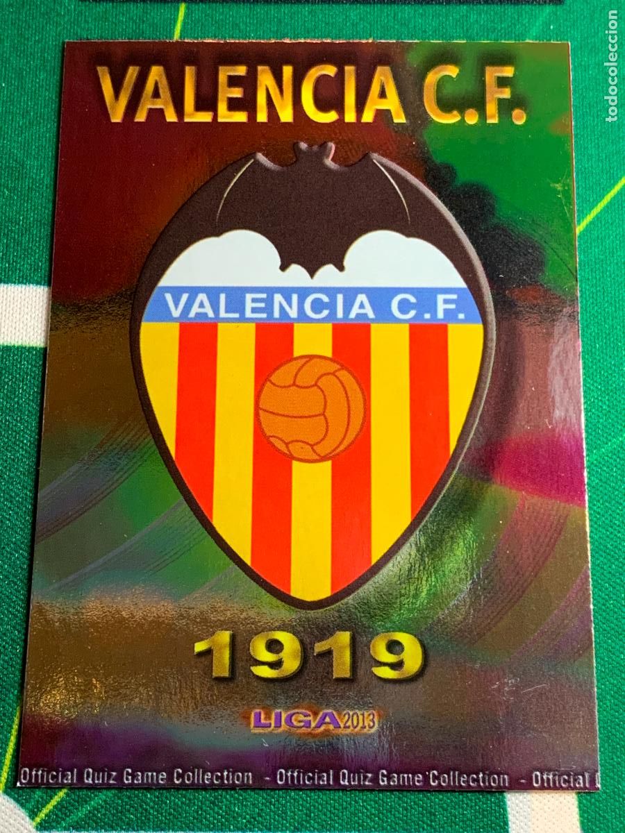 Cromos de f&uacute;tbol: 55 Escudo Valencia Escudo MUNDICROMO LIGA FUTBOL QUIZ GAME 2012 2013 12 13
