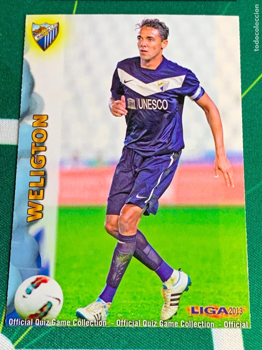 Cromos de f&uacute;tbol: 90 Weligton Malaga Base card MUNDICROMO LIGA FUTBOL QUIZ GAME 2012 2013 12 13