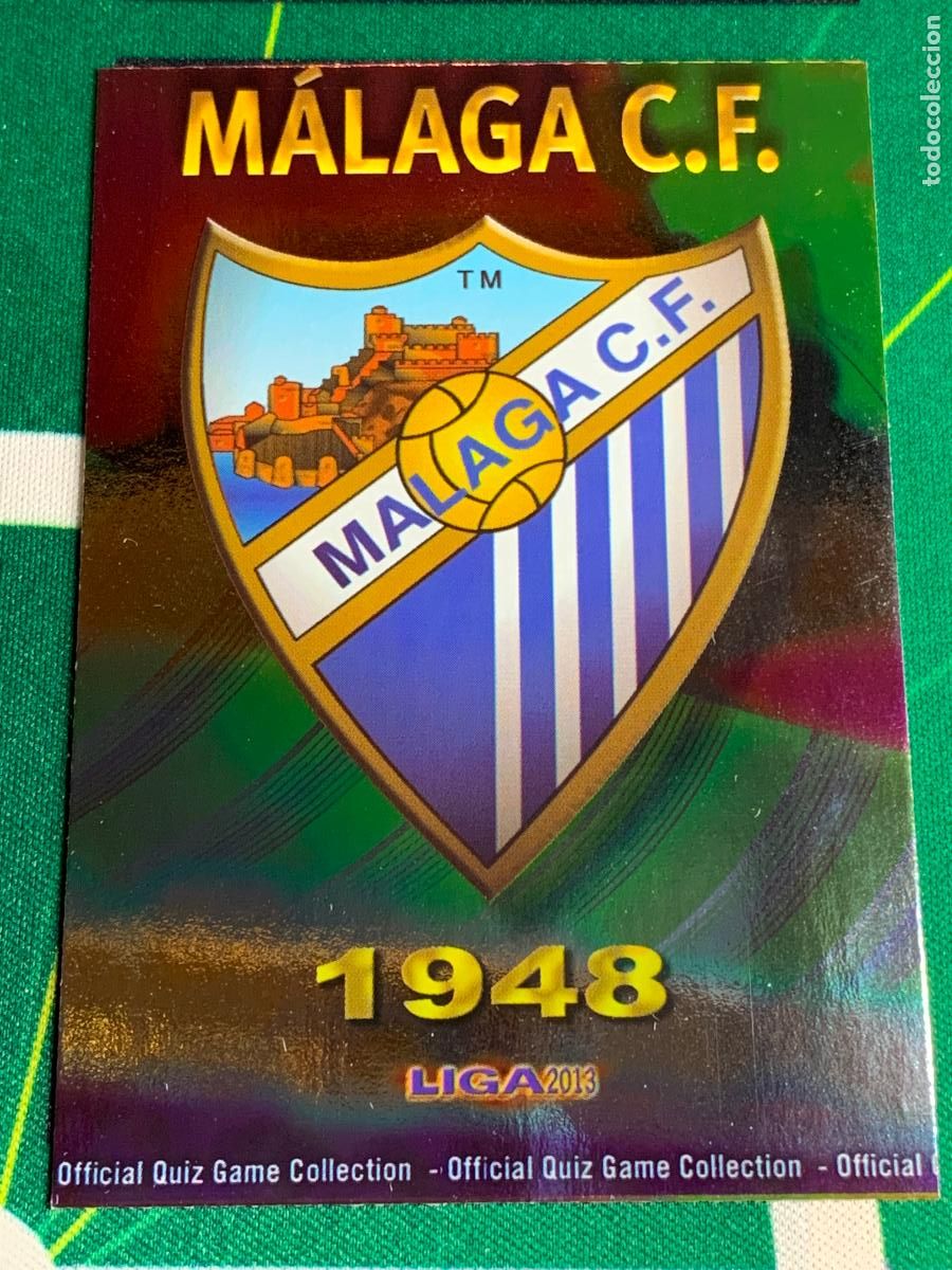 Cromos de f&uacute;tbol: 82 Escudo Malaga Escudo MUNDICROMO LIGA FUTBOL QUIZ GAME 2012 2013 12 13