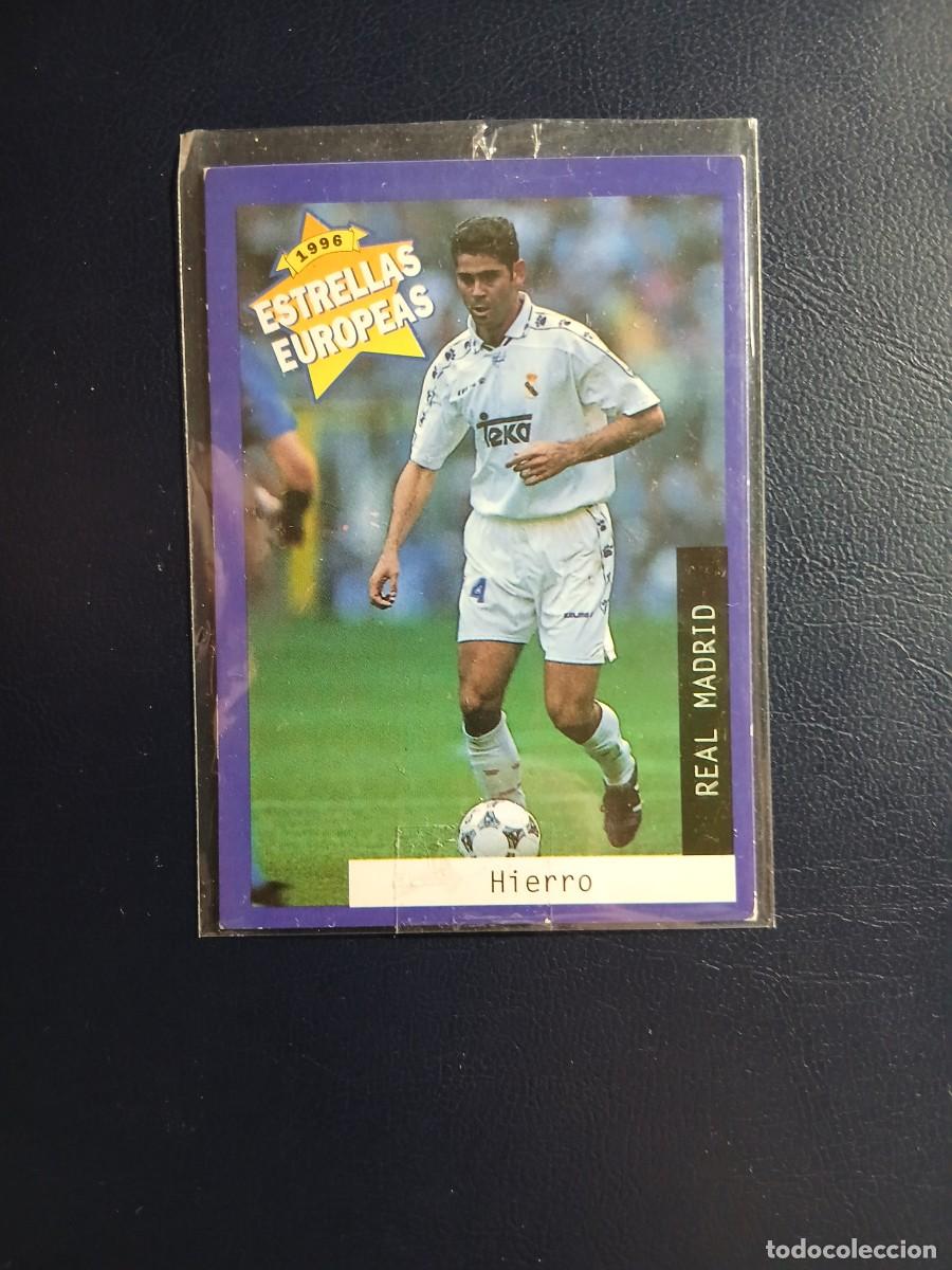 Cromos de f&uacute;tbol: Real Madrid - N&ordm; 2 Fernando Hierro - Estrellas Europea Panini A&ntilde;o 1996 Panini
