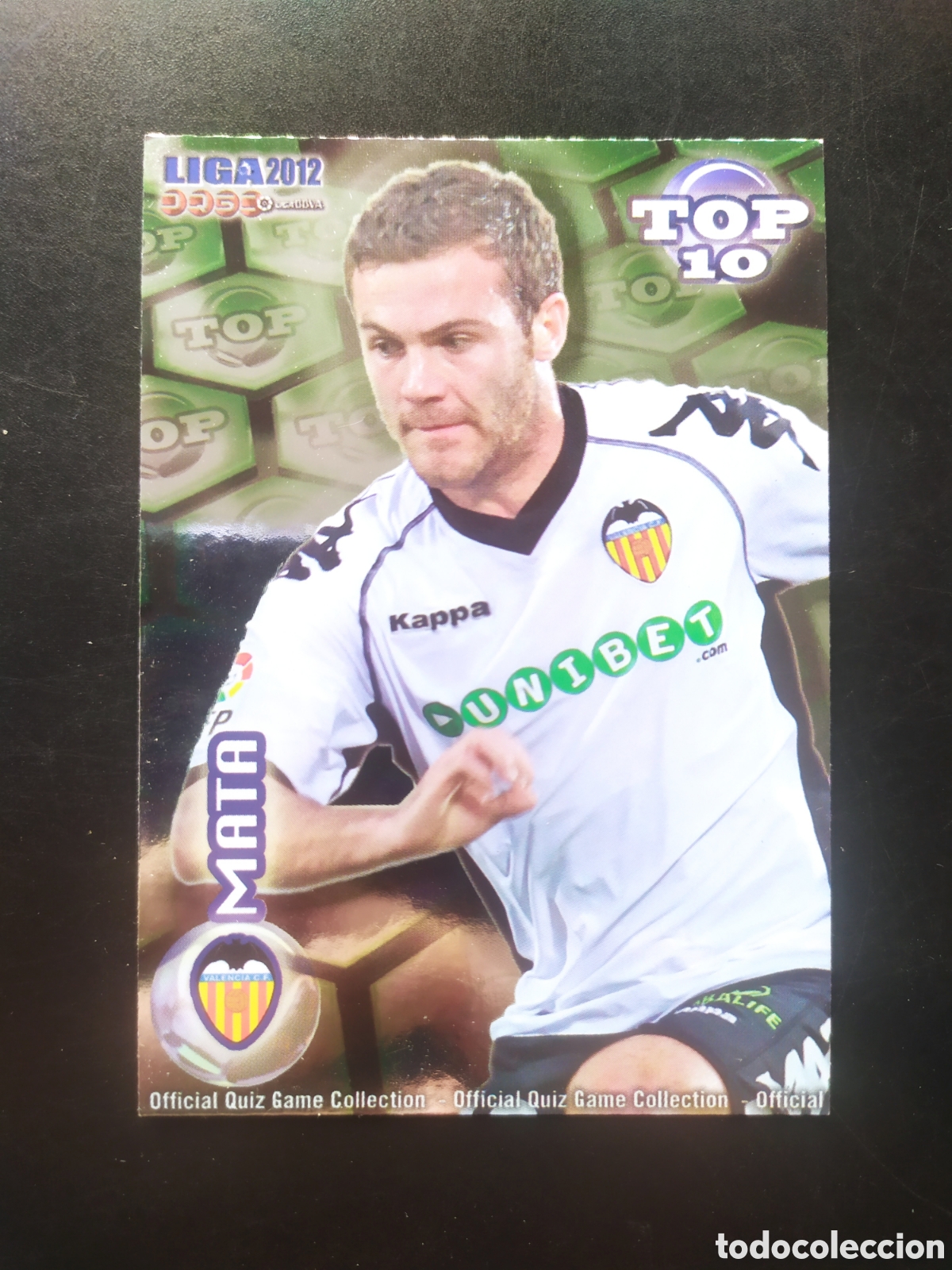 Cromos de f&uacute;tbol: Mundicromo fichas Liga 2011 2012 11 12 Mata top brillo verde n&deg; 615 Valencia