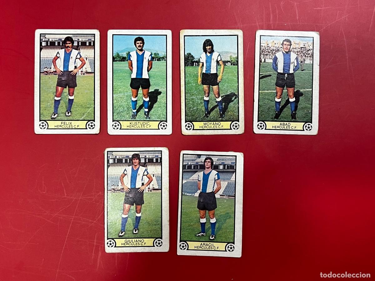 Fu&szlig;ball-Sticker: LOTE 6 CROMOS DE F&Uacute;TBOL. LIGA 79-80. H&Eacute;RCULES C.F. EDICIONES ESTE. TODOS DIFERENTES.
